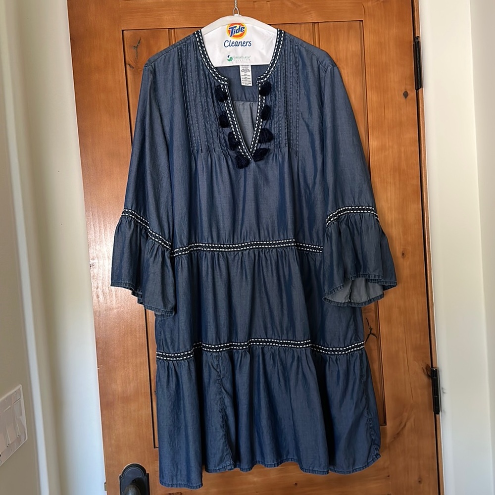 Tommy Bahama denim look tier dress.